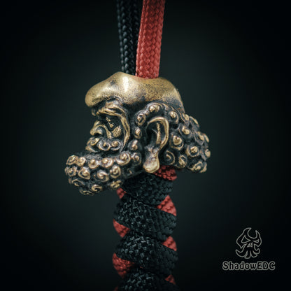 Bodhidharma Daruma Paracord Bead for Knife, lanyard Pendants，custom beads，550 Paracord， Bracelet beads, and EDC Gears, ShadowEDC DIY Outdoor Survival Tool Accessories 