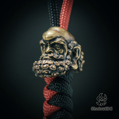 Bodhidharma Daruma Paracord Bead for Knife, lanyard Pendants，custom beads，550 Paracord， Bracelet beads, and EDC Gears, ShadowEDC DIY Outdoor Survival Tool Accessories 