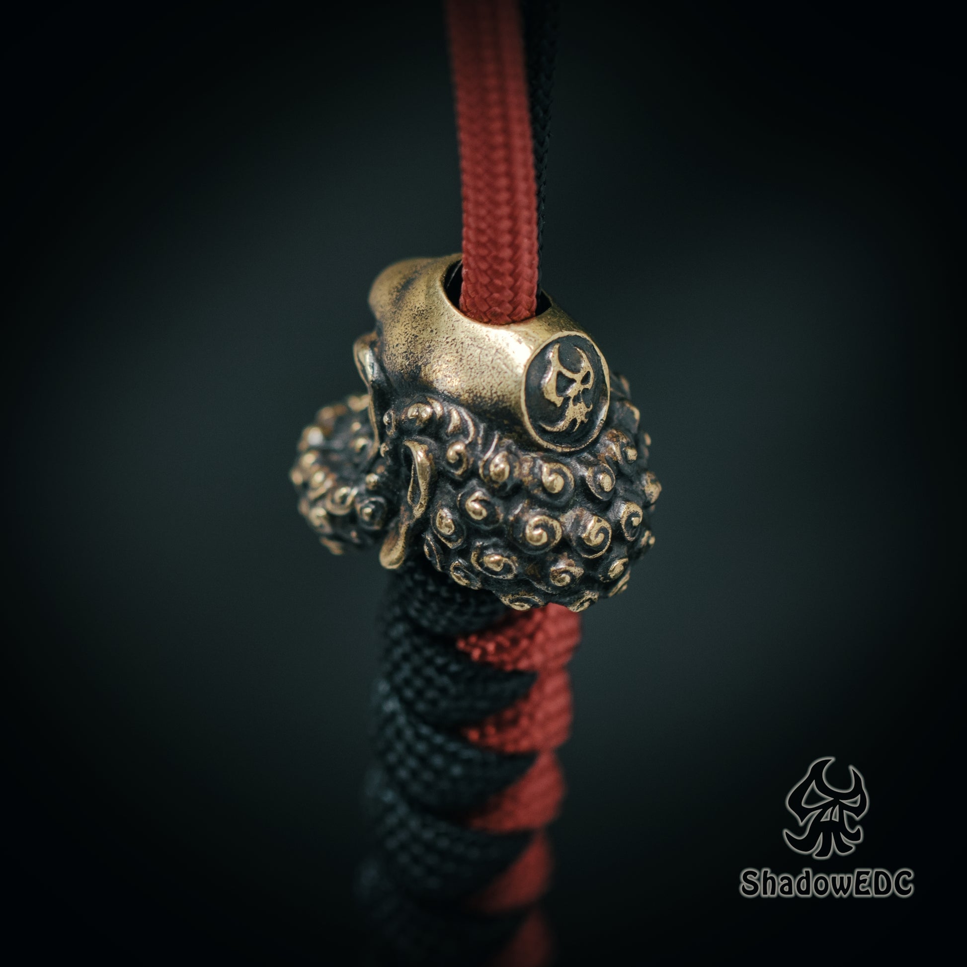 Bodhidharma Daruma Paracord Bead for Knife, lanyard Pendants，custom beads，550 Paracord， Bracelet beads, and EDC Gears, ShadowEDC DIY Outdoor Survival Tool Accessories 