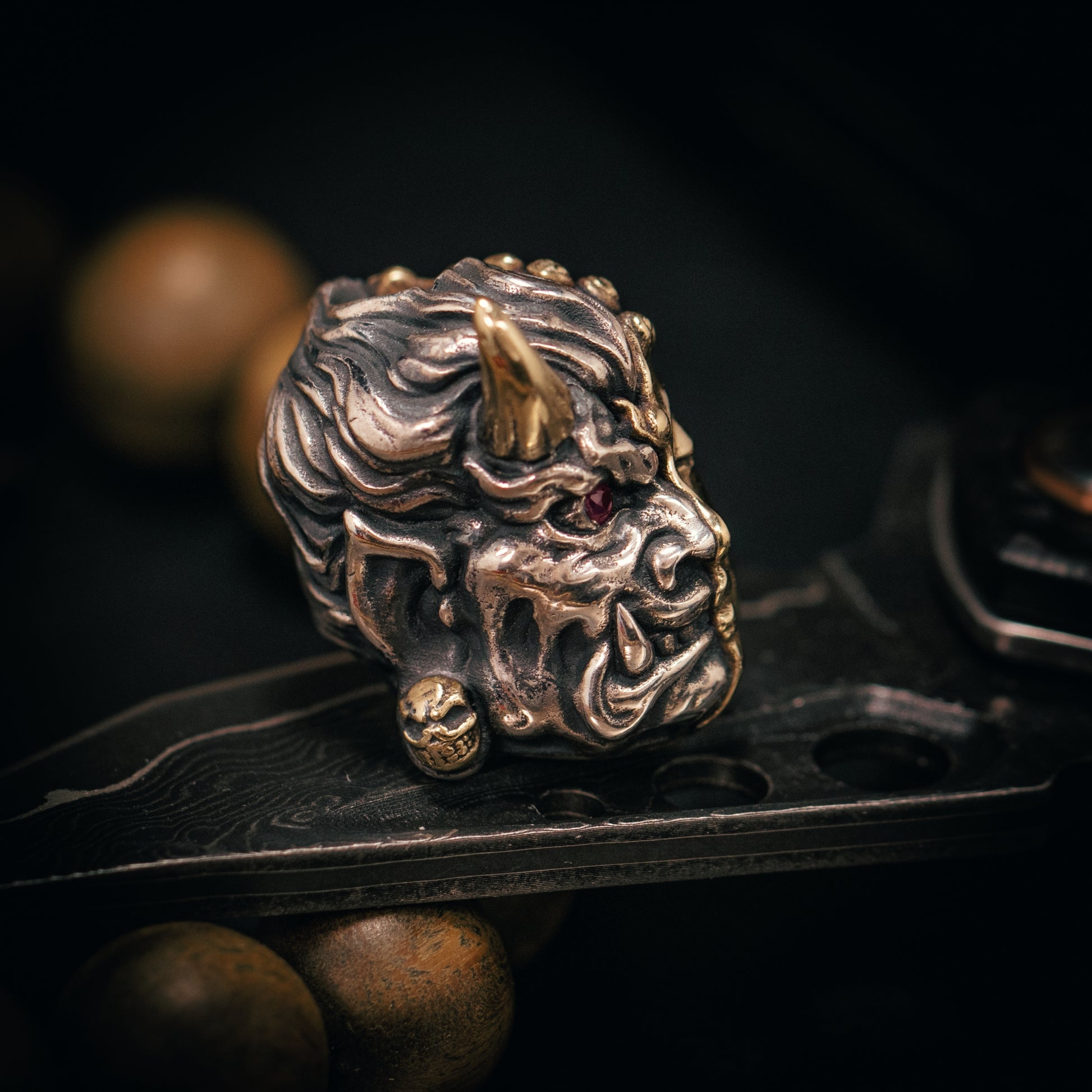 Buddha or devi With Ruby Paracord Bead for Knife, lanyard Pendants，custom beads，550 Paracord， Bracelet beads, and EDC Gears, ShadowEDC DIY Outdoor Survival Tool Accessories 