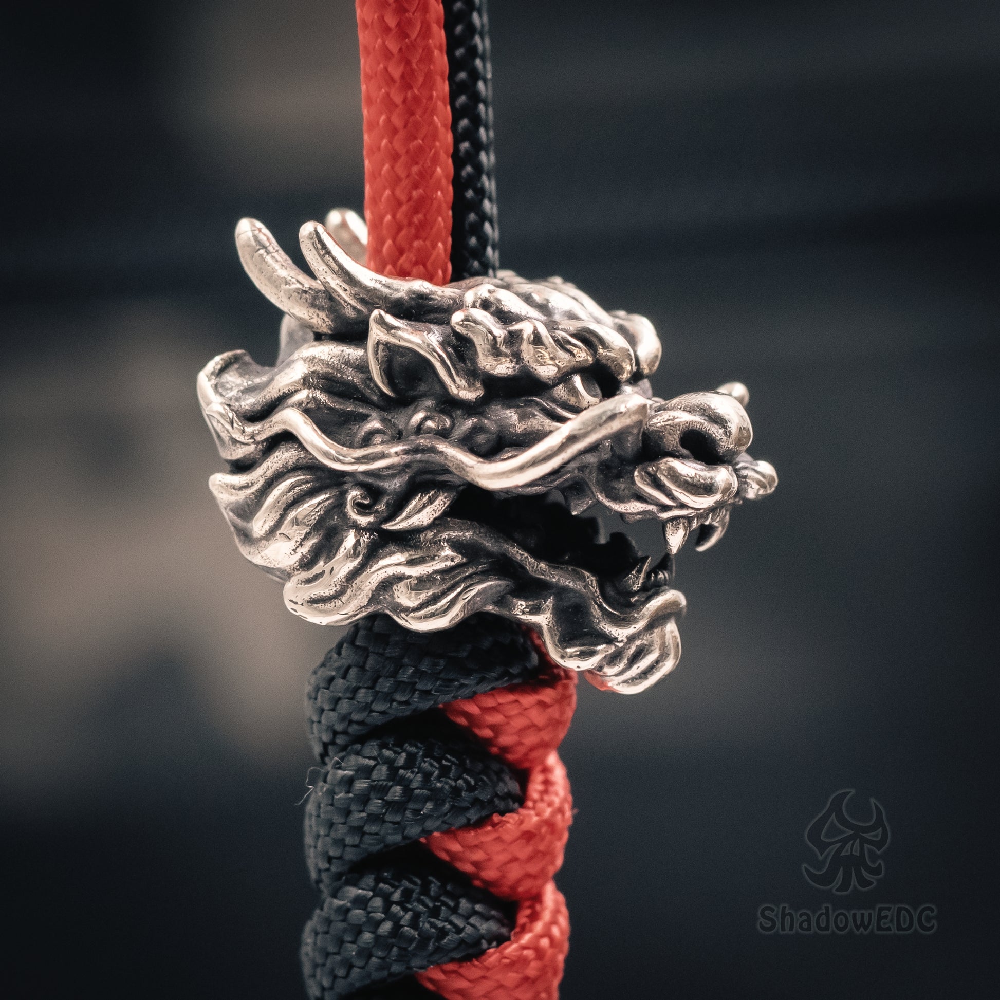 Chinese Dragon Paracord Bead for Knife, lanyard Pendants，custom beads，550 Paracord， Bracelet beads, and EDC Gears, ShadowEDC DIY Outdoor Survival Tool Accessories 