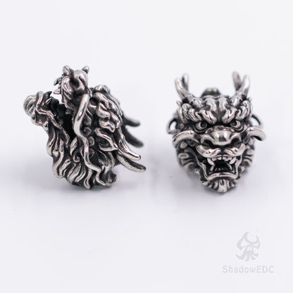 Chinese Dragon Paracord Bead for Knife, lanyard Pendants，custom beads，550 Paracord， Bracelet beads, and EDC Gears, ShadowEDC DIY Outdoor Survival Tool Accessories 
