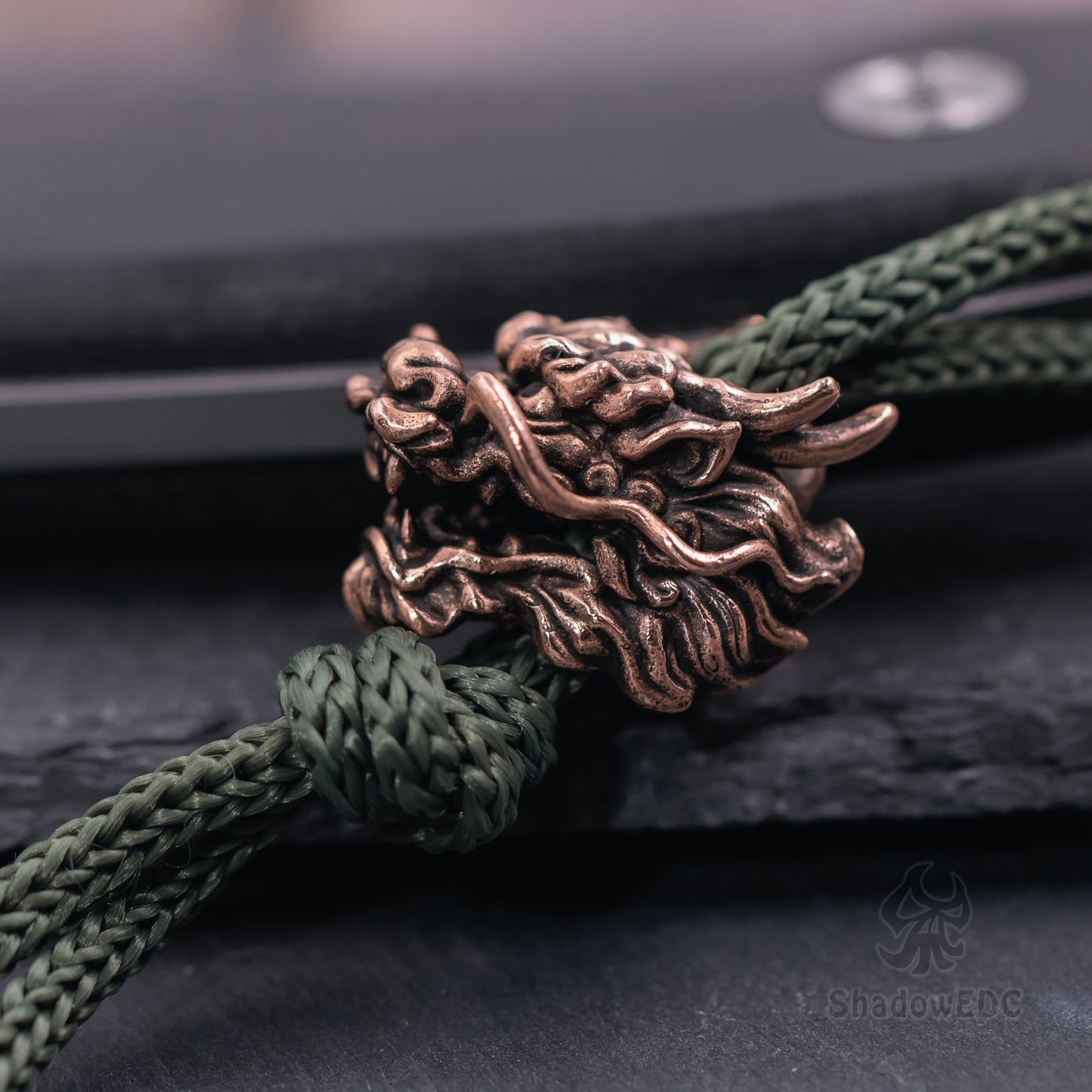 Chinese Dragon Paracord Bead for Knife, lanyard Pendants，custom beads，550 Paracord， Bracelet beads, and EDC Gears, ShadowEDC DIY Outdoor Survival Tool Accessories 