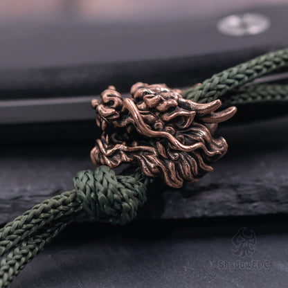 Chinese Dragon Paracord Bead for Knife, lanyard Pendants，custom beads，550 Paracord， Bracelet beads, and EDC Gears, ShadowEDC DIY Outdoor Survival Tool Accessories 