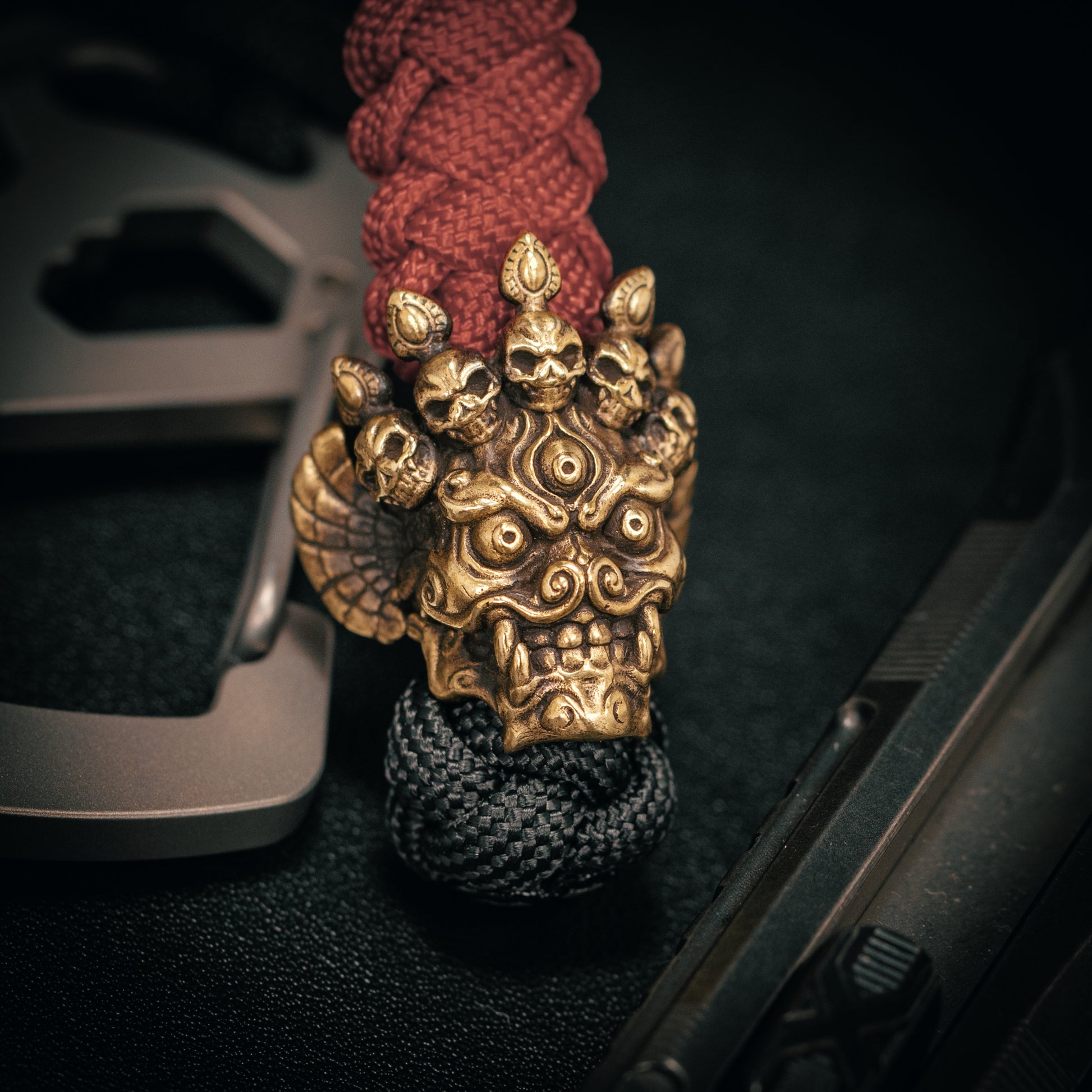 Chitipati skull Paracord Bead for Knife, lanyard Pendants，custom beads，550 Paracord， Bracelet beads, and EDC Gears, ShadowEDC DIY Outdoor Survival Tool Accessories 