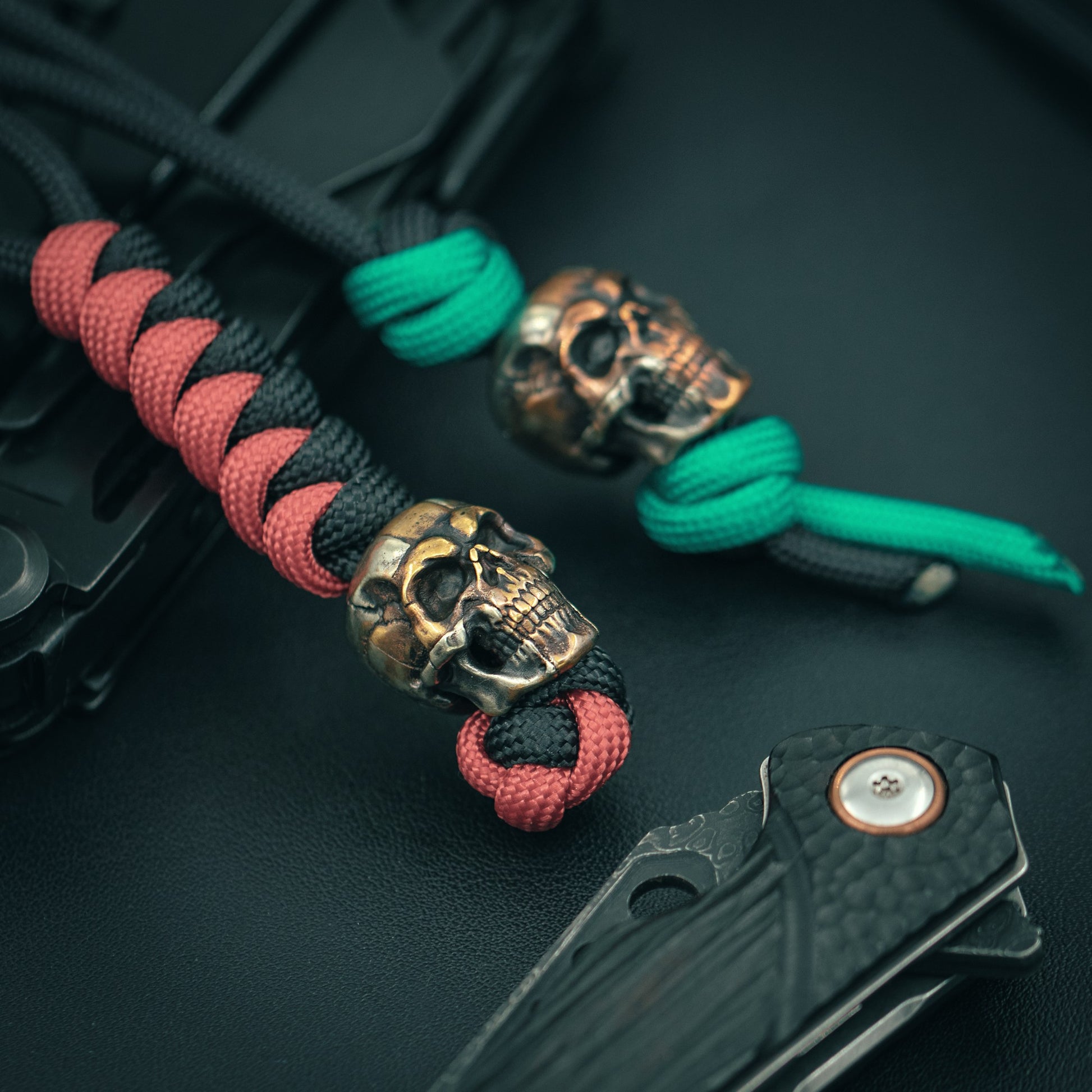 Cross skull Paracord Bead for Knife, lanyard Pendants，custom beads，550 Paracord， Bracelet beads, and EDC Gears, ShadowEDC DIY Outdoor Survival Tool Accessories 