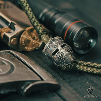 Crusader Helmet Paracord Bead for Knife, lanyard Pendants，custom beads，550 Paracord， Bracelet beads, and EDC Gears, ShadowEDC DIY Outdoor Survival Tool Accessories 