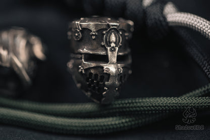 Crusader Helmet Paracord Bead for Knife, lanyard Pendants，custom beads，550 Paracord， Bracelet beads, and EDC Gears, ShadowEDC DIY Outdoor Survival Tool Accessories 