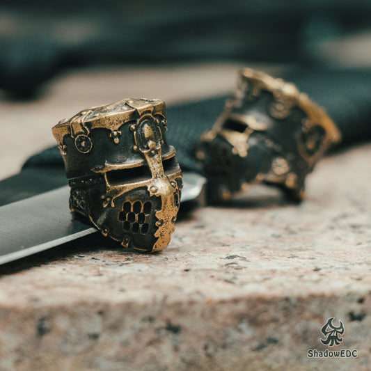 Crusader Helmet Paracord Bead for Knife, lanyard Pendants，custom beads，550 Paracord， Bracelet beads, and EDC Gears, ShadowEDC DIY Outdoor Survival Tool Accessories 