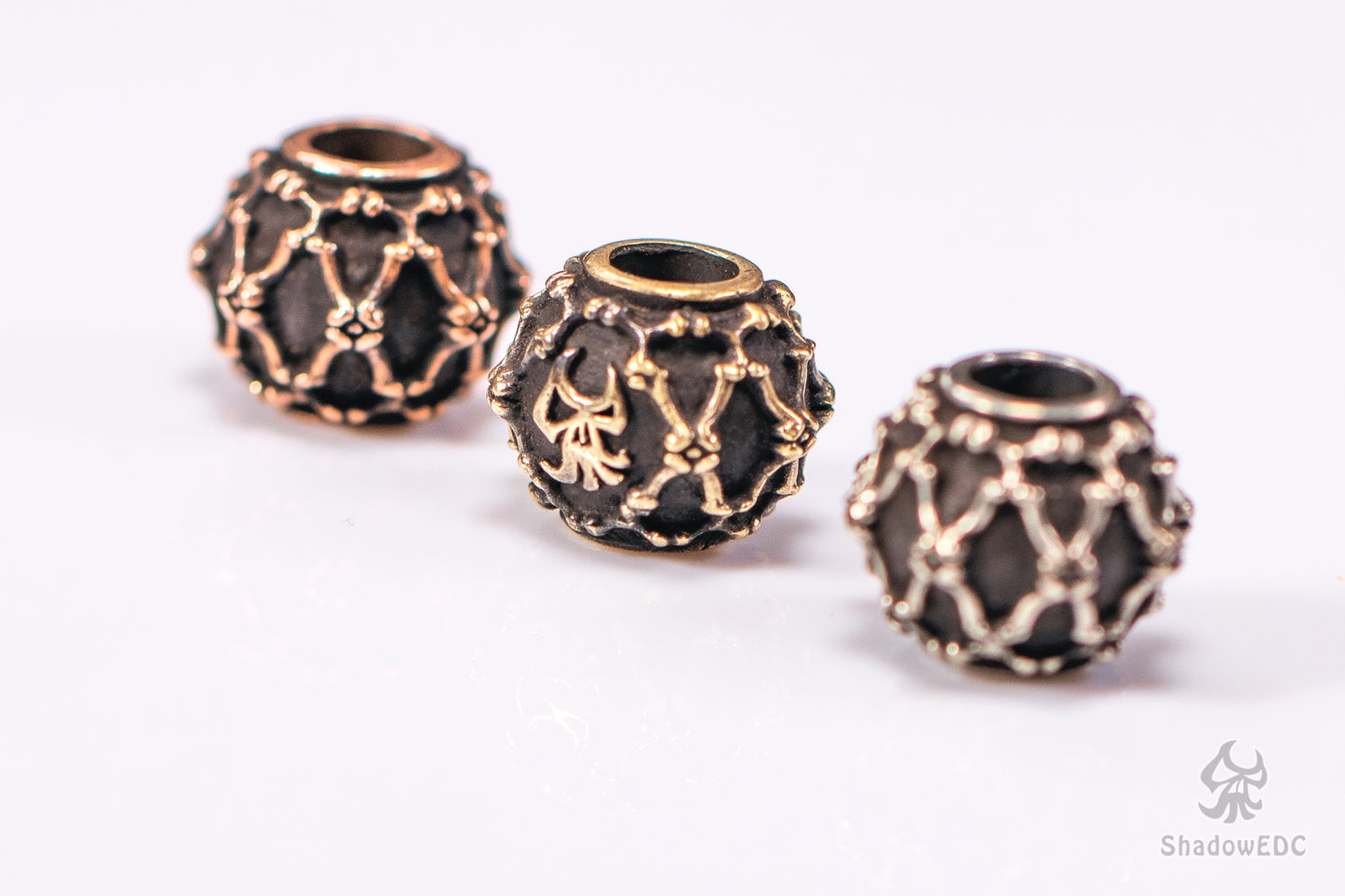 Decorative Bone Paracord Bead for Knife, lanyard Pendants，custom beads，550 Paracord， Bracelet beads, and EDC Gears, ShadowEDC DIY Outdoor Survival Tool Accessories 