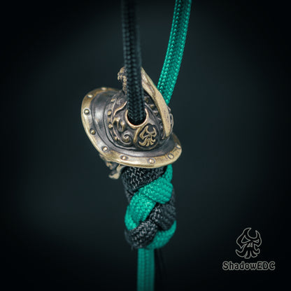 Gladiator Helmet Paracord Bead for Knife, lanyard Pendants，custom beads，550 Paracord， Bracelet beads, and EDC Gears, ShadowEDC DIY Outdoor Survival Tool Accessories 
