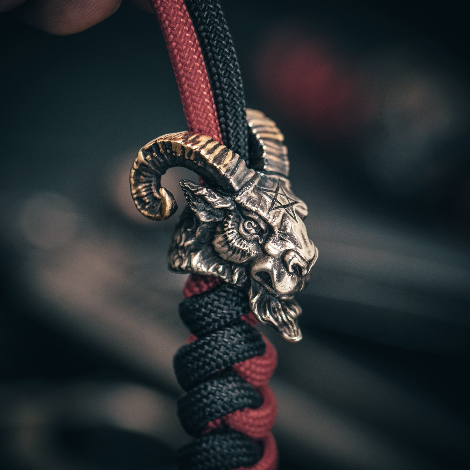 Goat Demon Paracord Bead for Knife, lanyard Pendants，custom beads，550 Paracord， Bracelet beads, and EDC Gears, ShadowEDC DIY Outdoor Survival Tool Accessories 
