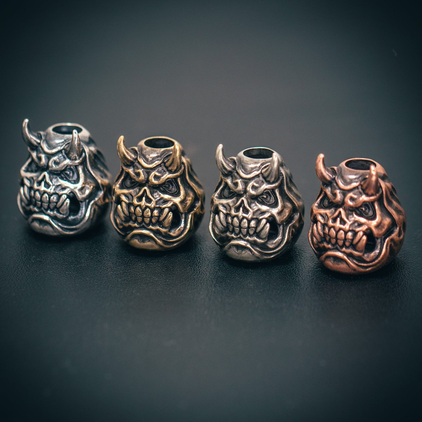 Hannya Skull Daruma Paracord Bead for Knife, lanyard Pendants，custom beads，550 Paracord， Bracelet beads, and EDC Gears, ShadowEDC DIY Outdoor Survival Tool Accessories 
