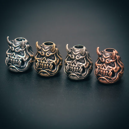 Hannya Skull Daruma Paracord Bead for Knife, lanyard Pendants，custom beads，550 Paracord， Bracelet beads, and EDC Gears, ShadowEDC DIY Outdoor Survival Tool Accessories 
