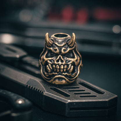 Hannya Skull Daruma Paracord Bead for Knife, lanyard Pendants，custom beads，550 Paracord， Bracelet beads, and EDC Gears, ShadowEDC DIY Outdoor Survival Tool Accessories 
