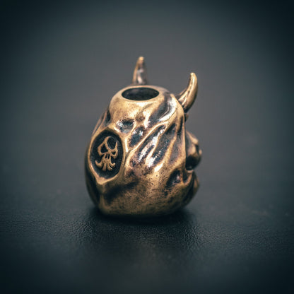Hannya Skull Daruma Paracord Bead for Knife, lanyard Pendants，custom beads，550 Paracord， Bracelet beads, and EDC Gears, ShadowEDC DIY Outdoor Survival Tool Accessories 