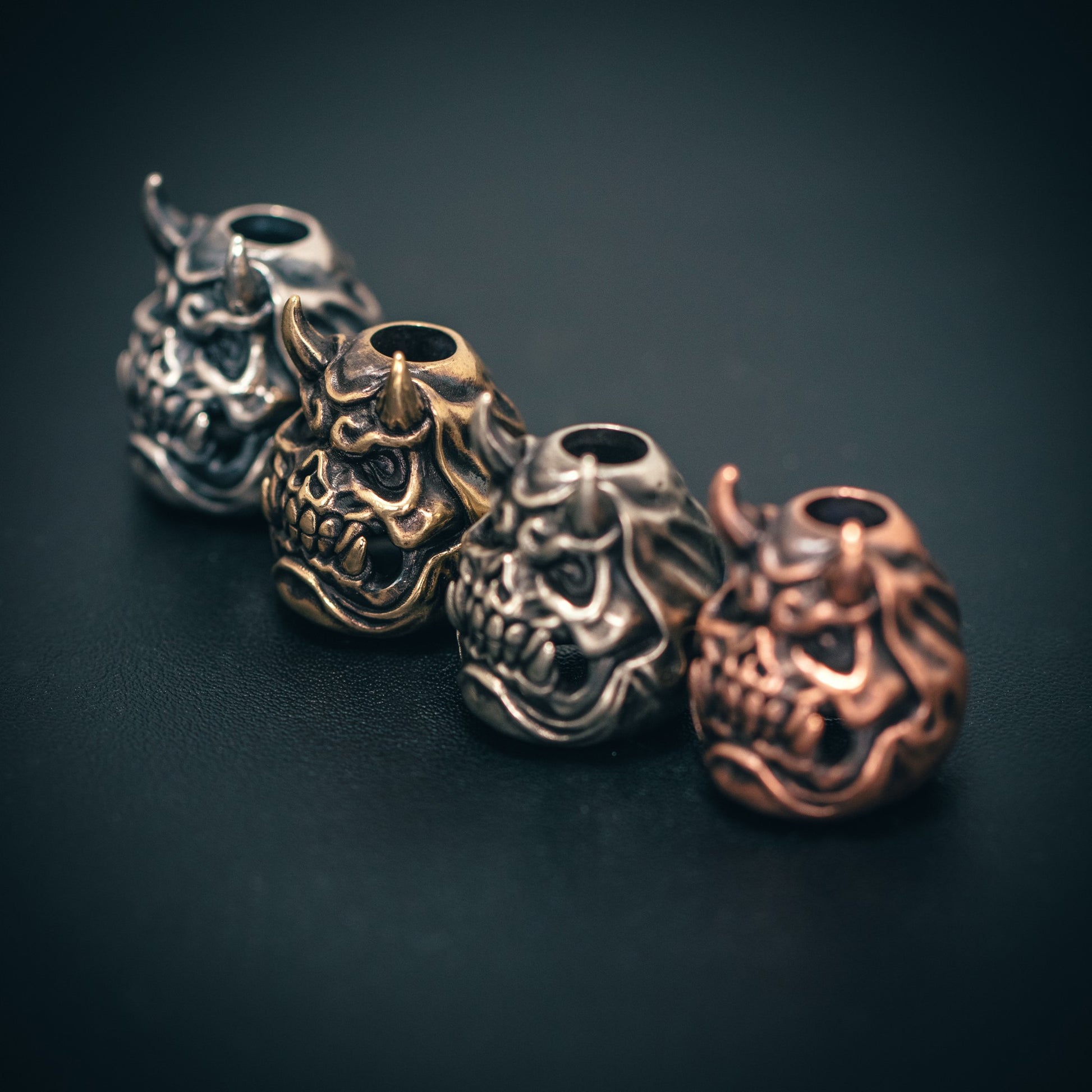 Hannya Skull Daruma Paracord Bead for Knife, lanyard Pendants，custom beads，550 Paracord， Bracelet beads, and EDC Gears, ShadowEDC DIY Outdoor Survival Tool Accessories 