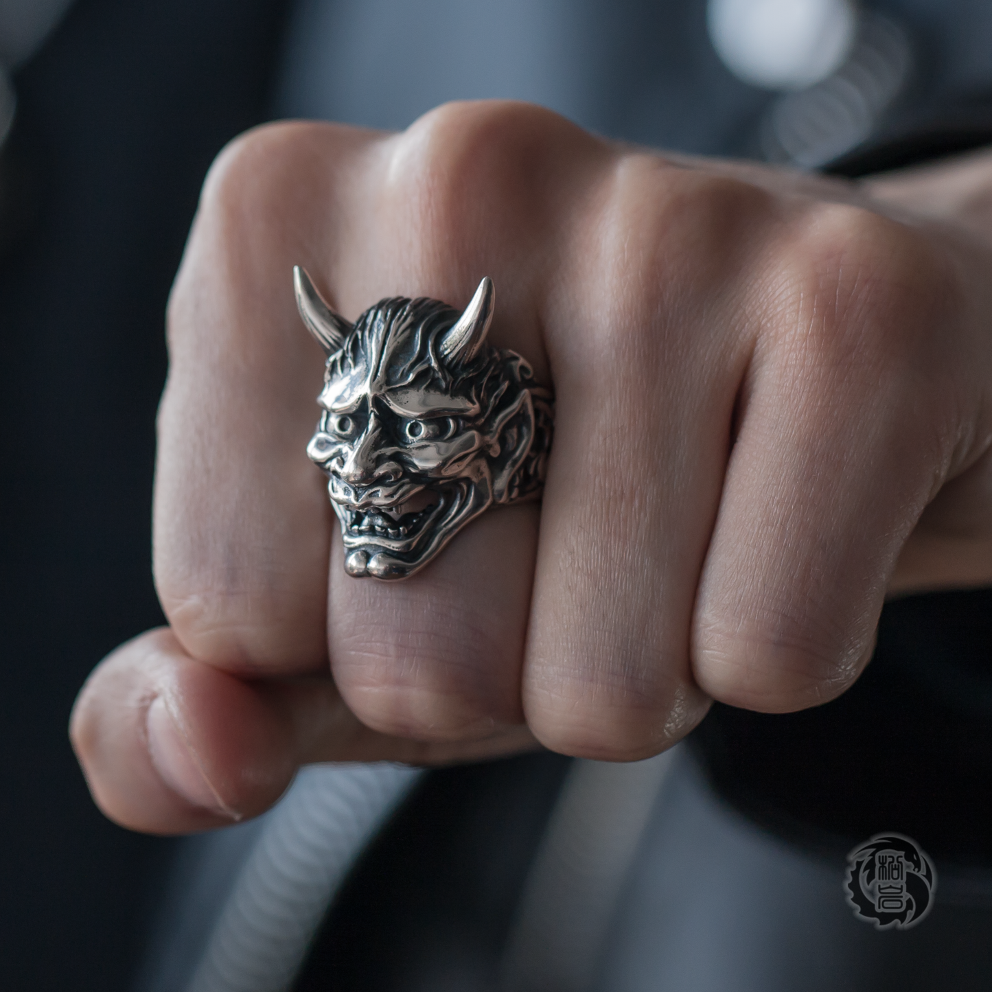 Hannya Silver Ring