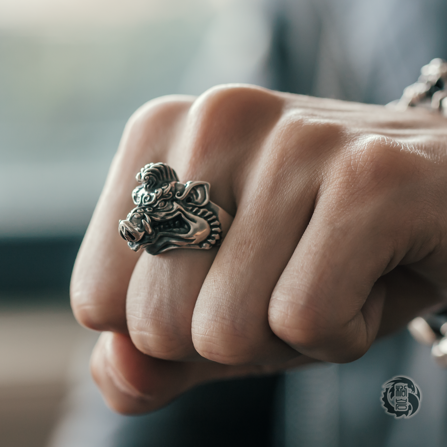 Silver Wild Boar Ring