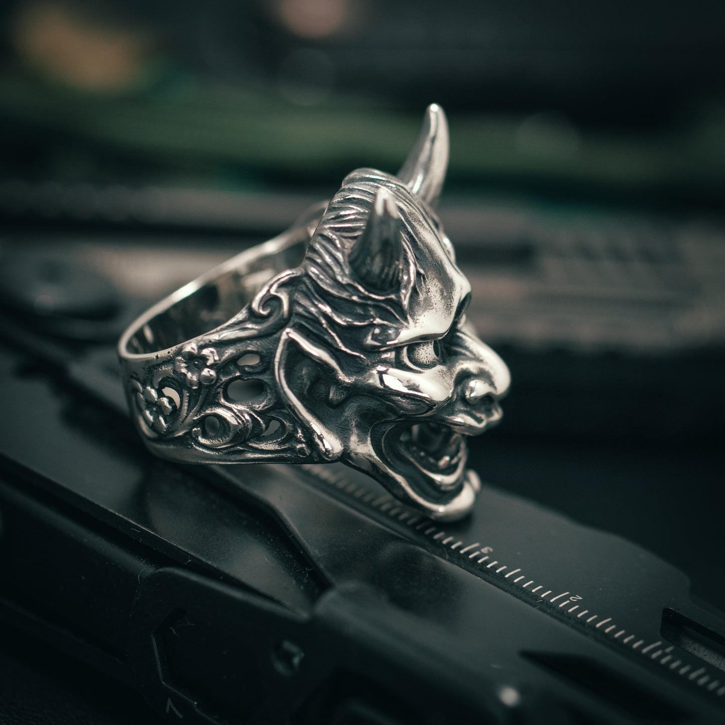 Hannya Silver Ring