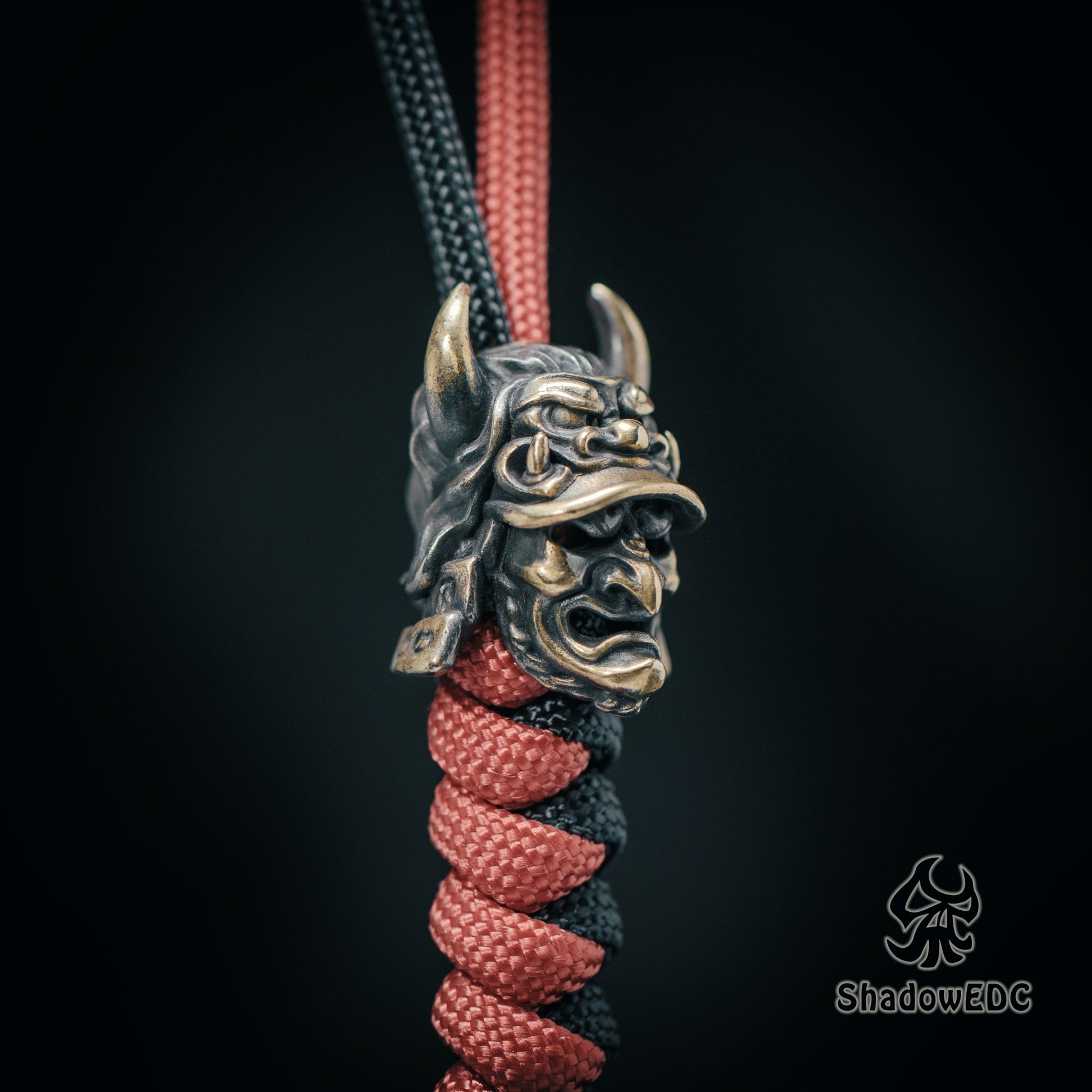 Japanese samurai Paracord Bead for Knife, lanyard Pendants，custom beads，550 Paracord， Bracelet beads, and EDC Gears, ShadowEDC DIY Outdoor Survival Tool Accessories 