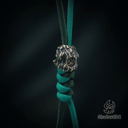 Lion Paracord Bead for Knife, lanyard Pendants，custom beads，550 Paracord， Bracelet beads, and EDC Gears, ShadowEDC DIY Outdoor Survival Tool Accessories 