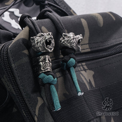 Sad Face, Happy Face or Angry Face Paracord Bead for Knife, lanyard Pendants，custom beads，550 Paracord， Bracelet beads, and EDC Gears, ShadowEDC DIY Outdoor Survival Tool Accessories 
