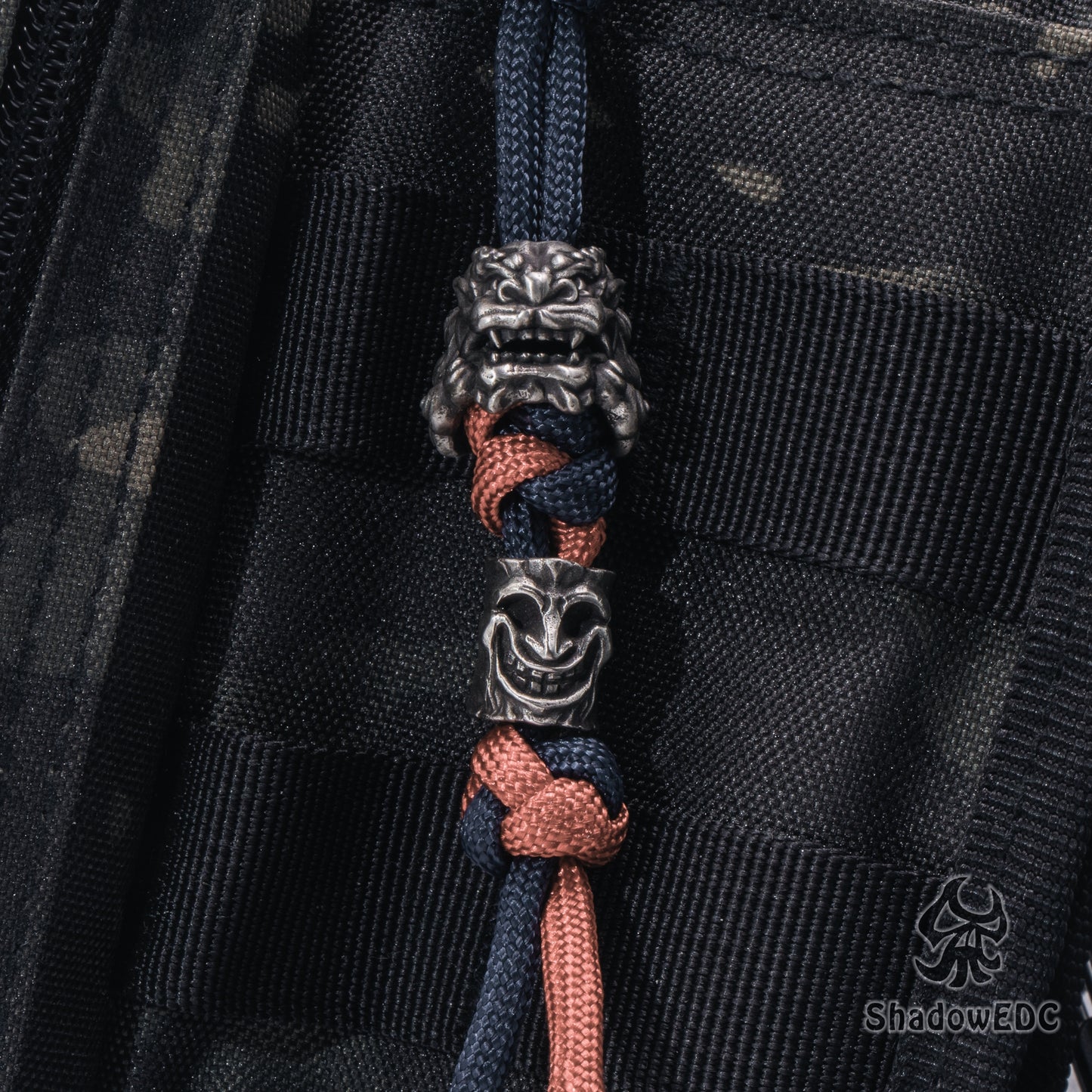 Sad Face, Happy Face or Angry Face Paracord Bead for Knife, lanyard Pendants，custom beads，550 Paracord， Bracelet beads, and EDC Gears, ShadowEDC DIY Outdoor Survival Tool Accessories 
