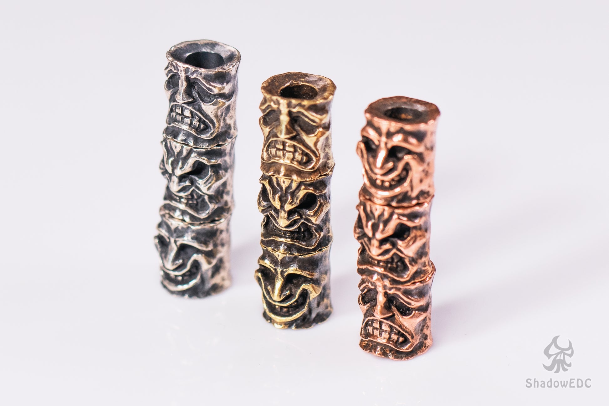 Sad Face, Happy Face or Angry Face Paracord Bead for Knife, lanyard Pendants，custom beads，550 Paracord， Bracelet beads, and EDC Gears, ShadowEDC DIY Outdoor Survival Tool Accessories 