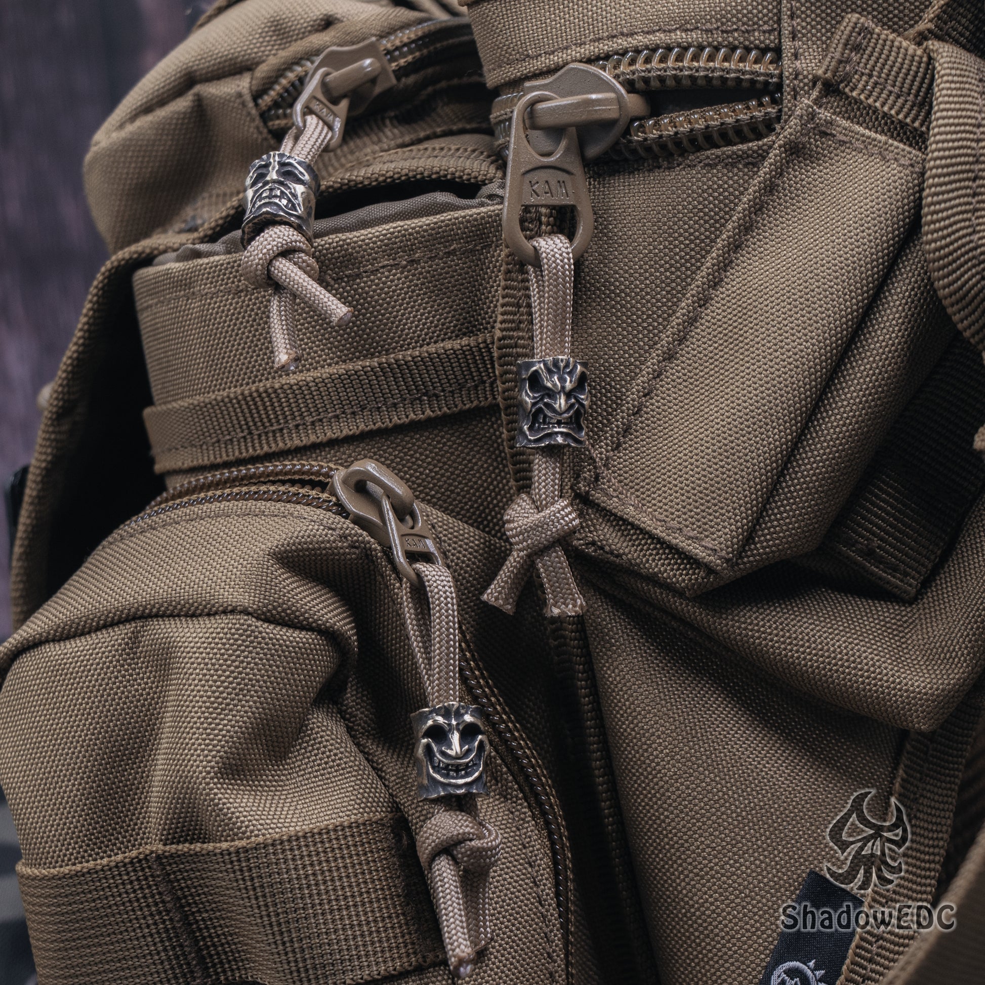 Sad Face, Happy Face or Angry Face Paracord Bead for Knife, lanyard Pendants，custom beads，550 Paracord， Bracelet beads, and EDC Gears, ShadowEDC DIY Outdoor Survival Tool Accessories 