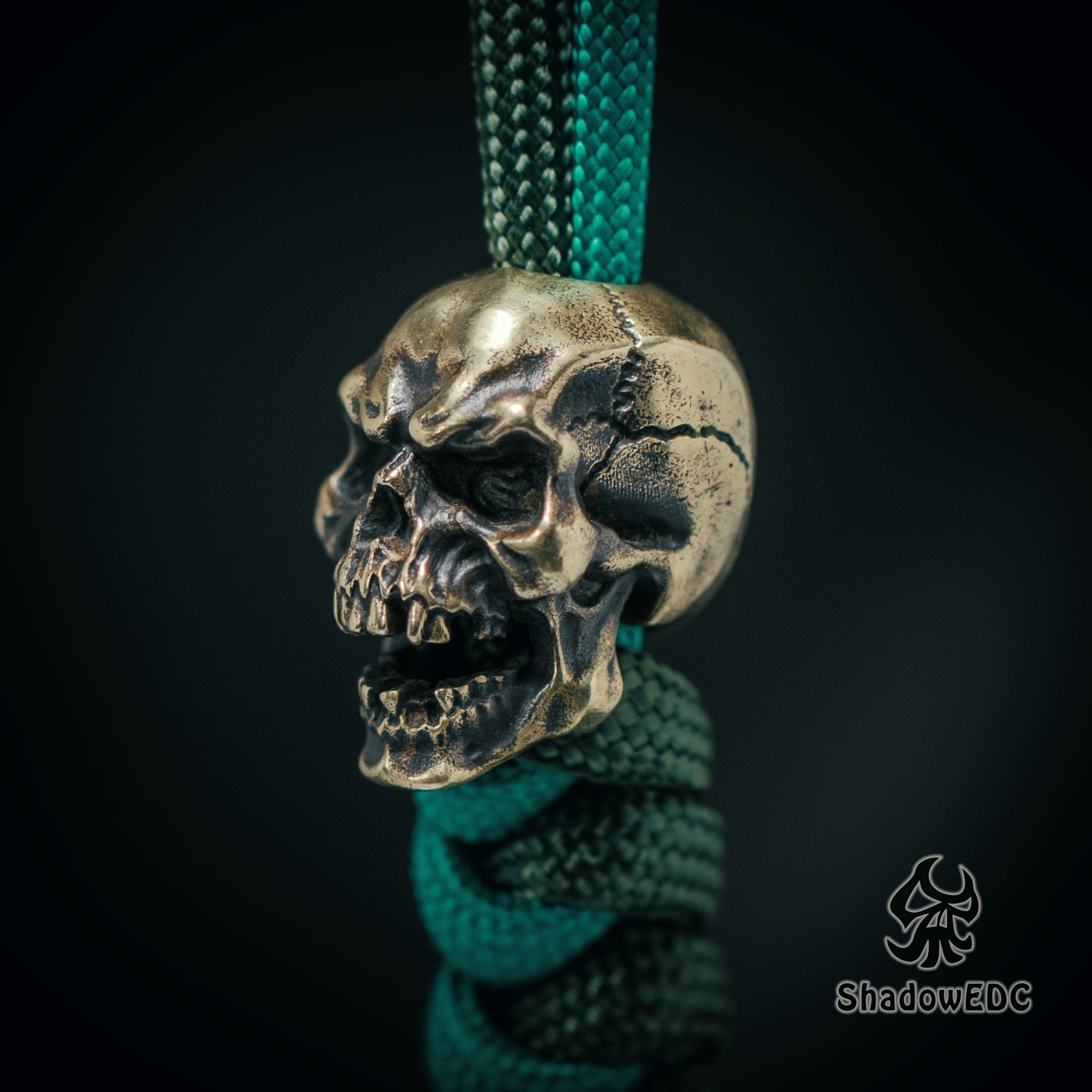 Skull Paracord Bead for Knife, lanyard Pendants，custom beads，550 Paracord， Bracelet beads, and EDC Gears, ShadowEDC DIY Outdoor Survival Tool Accessories 