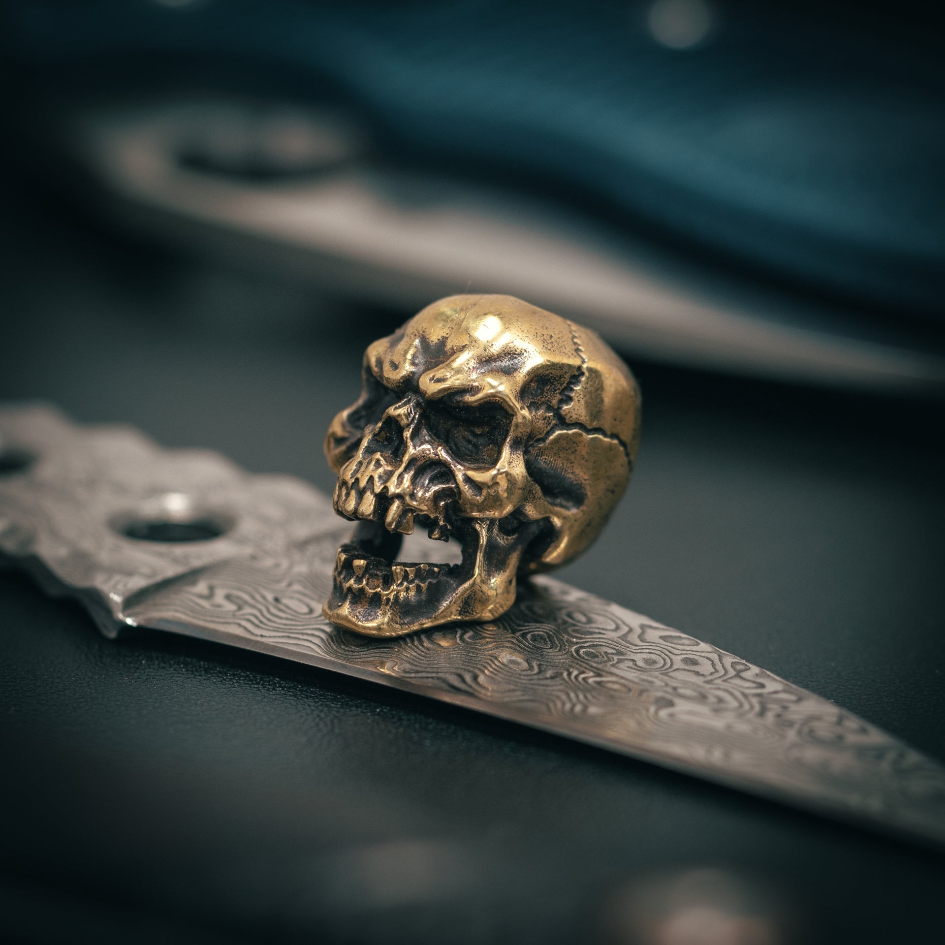 Skull Paracord Bead Brass