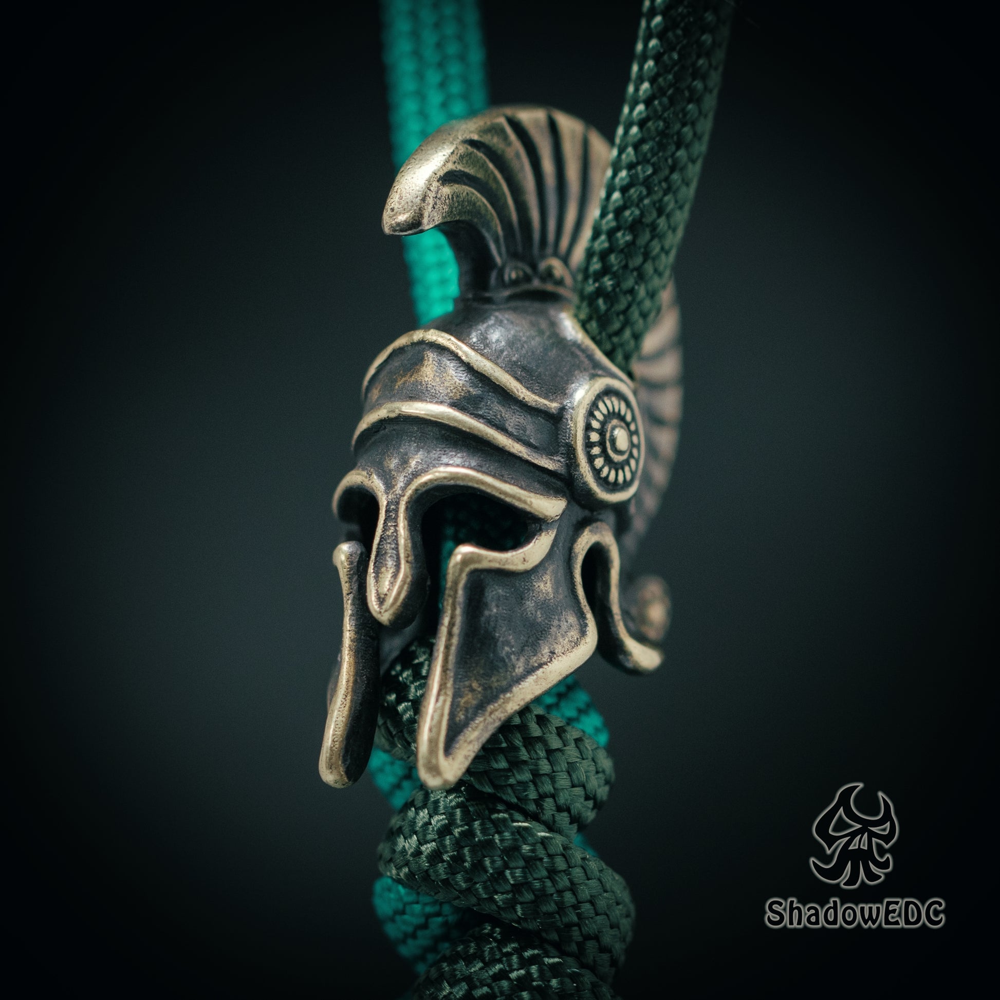 Spartan Helmet Paracord Bead for Knife, lanyard Pendants，custom beads，550 Paracord， Bracelet beads, and EDC Gears, ShadowEDC DIY Outdoor Survival Tool Accessories 