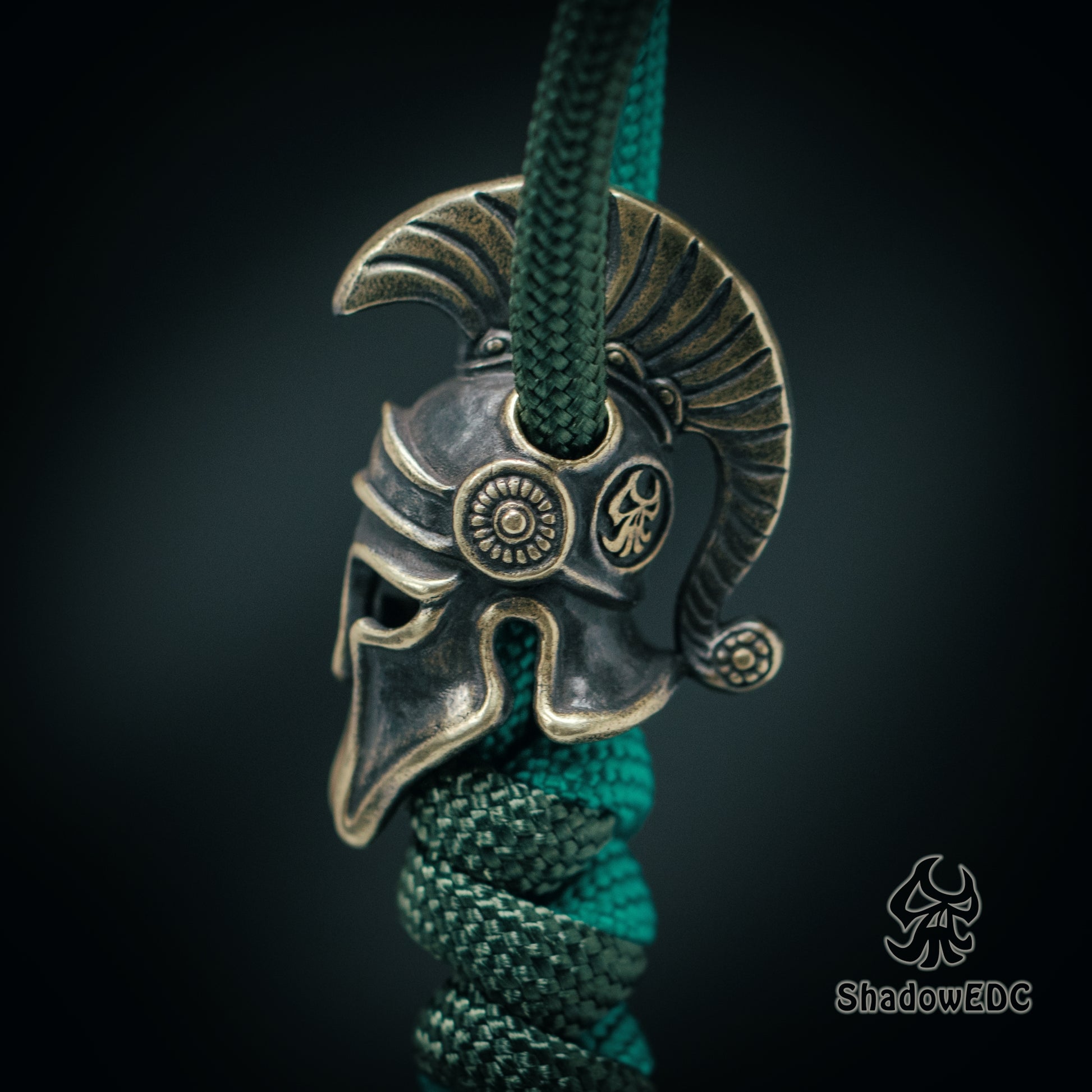 Spartan Helmet Paracord Bead for Knife, lanyard Pendants，custom beads，550 Paracord， Bracelet beads, and EDC Gears, ShadowEDC DIY Outdoor Survival Tool Accessories 