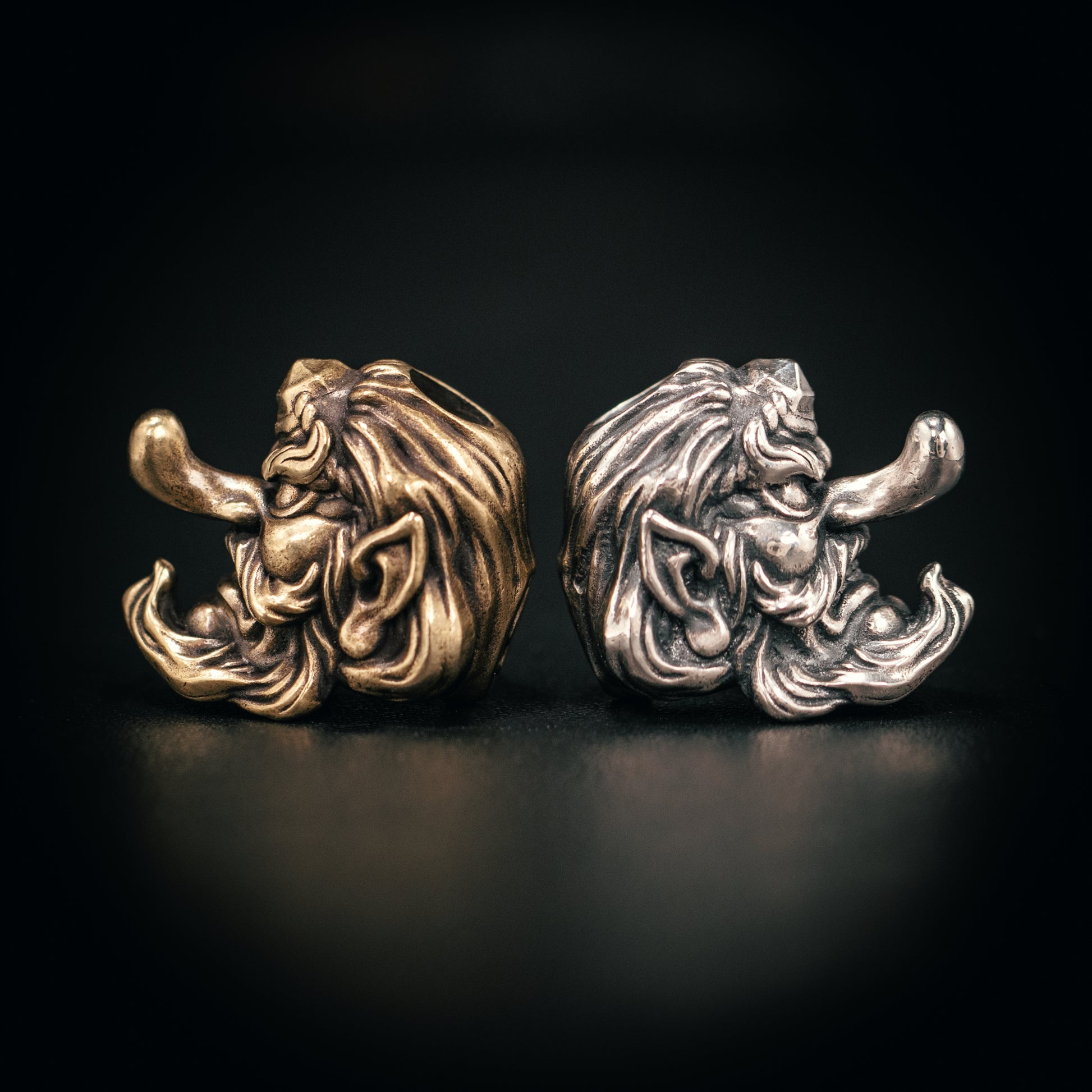 Tengu 天狗 てんぐ  Paracord Bead for Knife, lanyard Pendants，custom beads，550 Paracord， Bracelet beads, and EDC Gears, ShadowEDC DIY Outdoor Survival Tool Accessories 