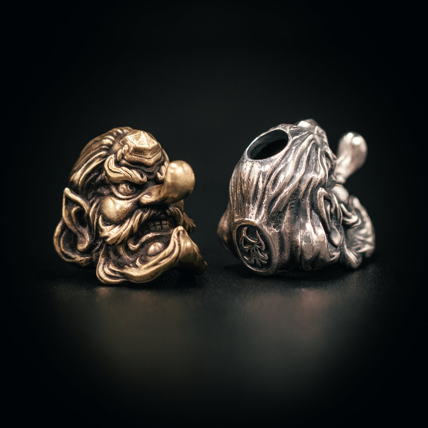 Tengu 天狗 てんぐ  Paracord Bead for Knife, lanyard Pendants，custom beads，550 Paracord， Bracelet beads, and EDC Gears, ShadowEDC DIY Outdoor Survival Tool Accessories 