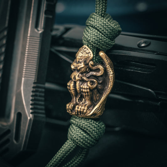 The Myth of Cthulhu Octopus  Paracord Bead for Knife, lanyard Pendants，custom beads，550 Paracord， Bracelet beads, and EDC Gears, ShadowEDC DIY Outdoor Survival Tool Accessories 