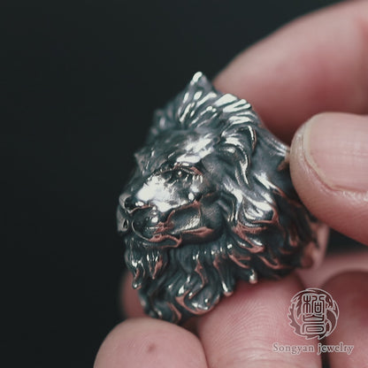 Silver Lion Ring