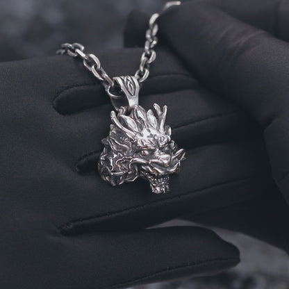 Chinese Dragon Silver Pendant
