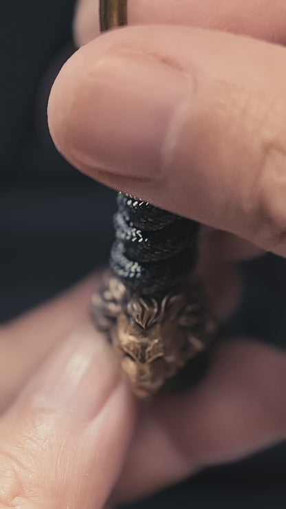 Sculpted Lion Paracord Bead