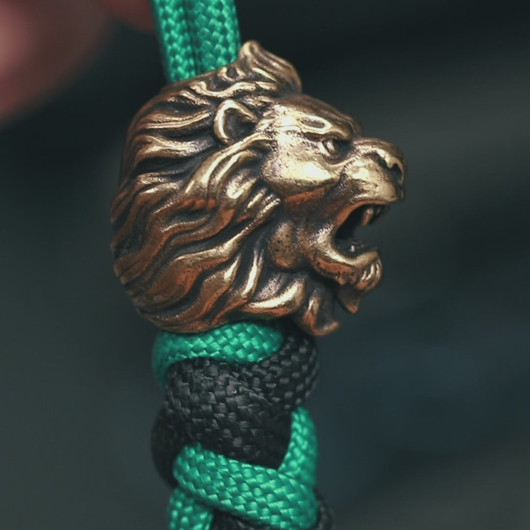 Lion Head Paracord Bead for Knife, lanyard Pendants，custom beads，550 Paracord， Bracelet beads, and EDC Gears, ShadowEDC DIY Outdoor Survival Tool Accessories 
