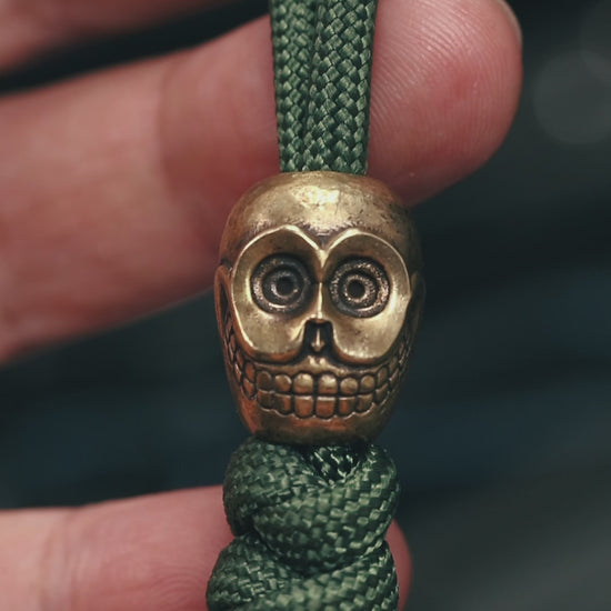 Skull_A Paracord Bead for Knife, lanyard Pendants，custom beads，550 Paracord， Bracelet beads, and EDC Gears, ShadowEDC DIY Outdoor Survival Tool Accessories 