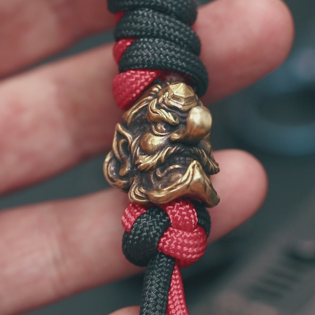 Tengu 天狗 てんぐ  Paracord Bead for Knife, lanyard Pendants，custom beads，550 Paracord， Bracelet beads, and EDC Gears, ShadowEDC DIY Outdoor Survival Tool Accessories 