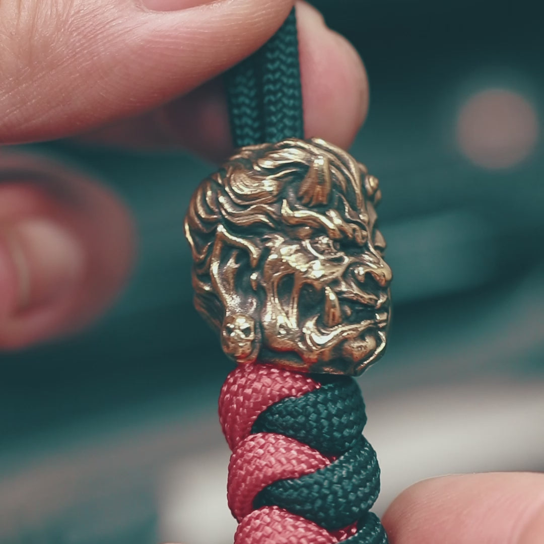 Buddha Fudo, Buddha or devi Paracord Bead for Knife, lanyard Pendants，custom beads，550 Paracord， Bracelet beads, and EDC Gears, ShadowEDC DIY Outdoor Survival Tool Accessories 