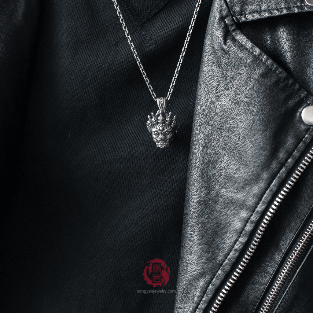 Chitipati Skull Silver Pendant