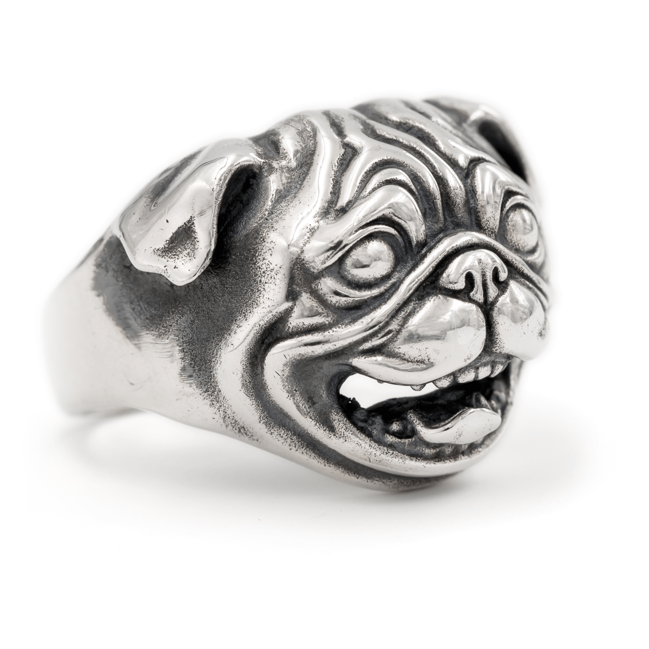 Pug Silver Ring