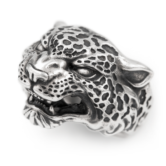 Silver Leopard Ring