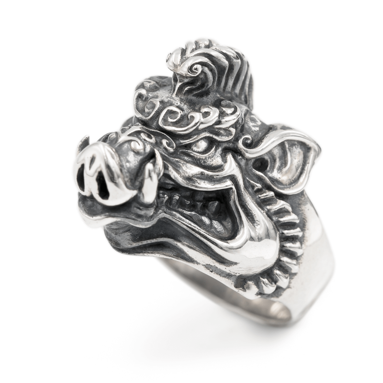 Silver Wild Boar Ring