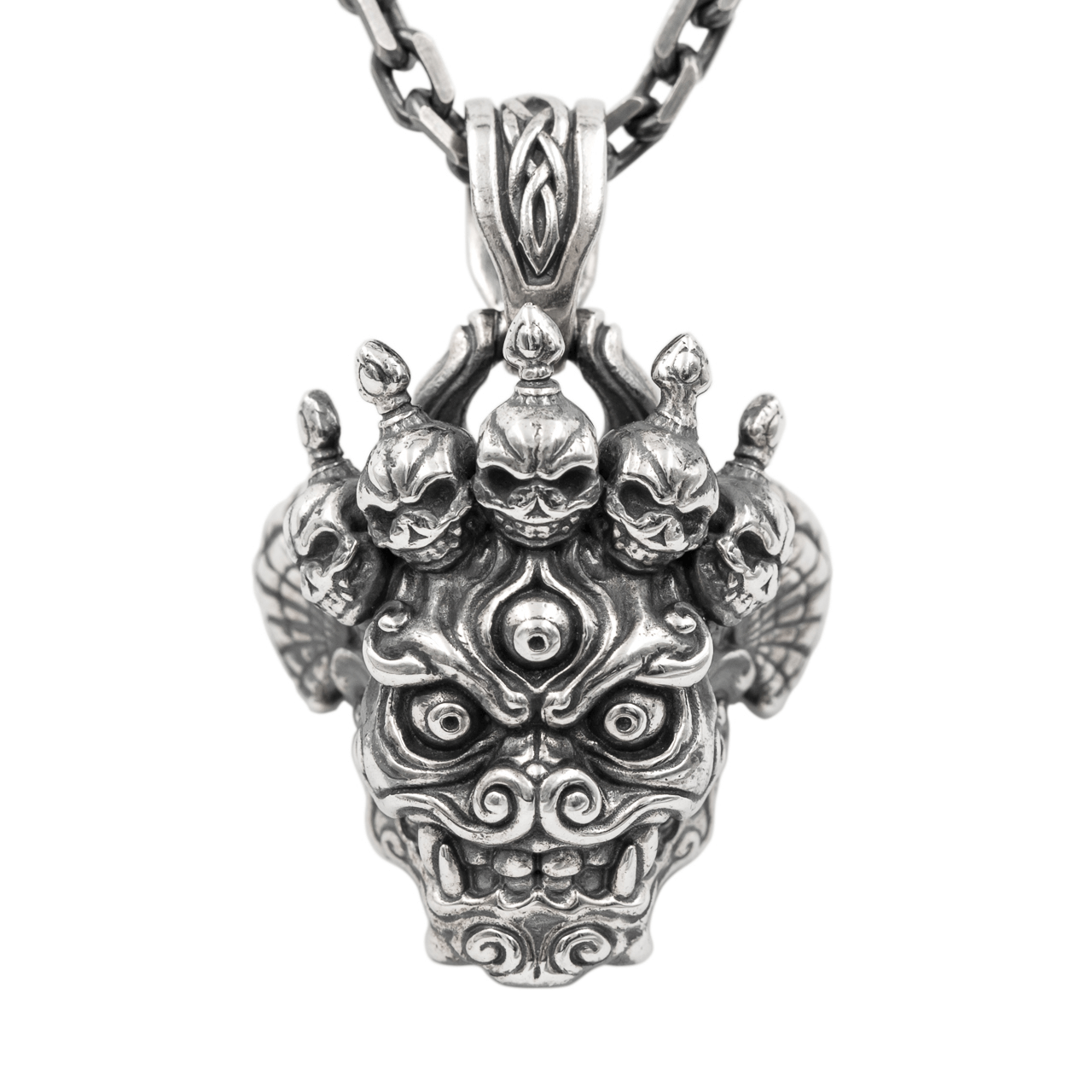 Chitipati Skull Silver Pendant